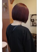 チャプター 問屋町(chapter)&nbsp;髪質改善パツっとボブミニボブワインレッドケアカラー岡山