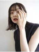 ぱつっと/フェイスレイヤー/切りっぱなし/前髪あり/ブラウン