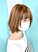 【前髪もざっくりハイライトで個性差満点】