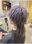 ハイトーン ラベンダー シルバー マッシュ ウルフ