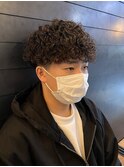 プードルパーマ ツーブロック 強めパーマ