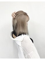 アオアクア バイ グルグル 小岩店(ao akua by GULGUL)&nbsp;ハッシュカット　ミルクティー×ブラック裾カラー　小岩