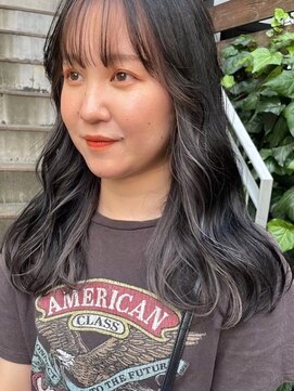 パーク 福岡天神西通り店(parc) シースルーバング　インナーカラー　透明感　アッシュ　艶カラー