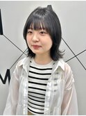 耳掛けショートボブ/襟足束感ショート/アッシュベージュ