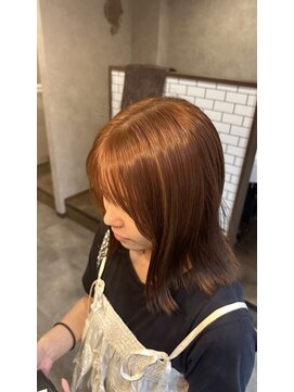 シルク(silk) ブリーチなしダブルカラーで作るオレンジ