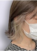 フェイスフレーミングボブインナーカラーボブ切りっぱなしボブ