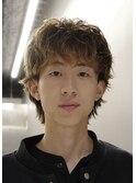 天神メンズパーマルーズパーマシャドウパーマッシュウルフ緩め