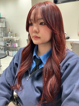 ヒョンミョン ライズバイレボ 取手店(hyon myon/RISE by REVO) レッドブラウン/レイヤーカット【取手/取手駅】