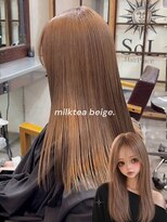 ヘアプレイスソル (HAIR PLACE SoL)&nbsp;透明感ミルクティーベージュ/ロングストレート/髪質改善