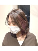 カミビト マヴィー(kamibito mavie)&nbsp;ラベンダーピンク/イヤリングカラー/インナーカラー/外ハネ/ボブ