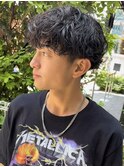 波巻きスパイラルパーマメンズマッシュパーマツイストパーマ