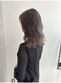 YOKE ミルクティーアッシュグレージュ外ハネボブ伸ばしかけロブ