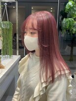 アースコアフュールボーテ 高岡店(EARTH coiffure beaute) ピンクハイライト_ケアブリーチ_顔周りカット