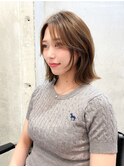 韓国ヘアグレージュカラーブリーチ無し髪質改善イヤリングカラー