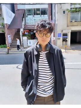 パープル(purple) ニュアンスメンズパーマ