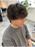 シャドウパーマ/スパイキーショート/ブルーブラック/佐久間玲於
