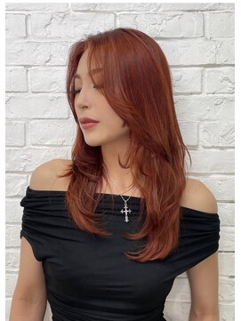 ヘアサロン エフ 渋谷(F) #オレンジカラー #レイヤーカット #暖色カラー