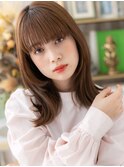 外ハネミディアムレイヤーモーブブラウンh4北浦和20代30代40代