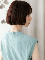 カバーヘア ブリス 北浦和(COVER HAIR bliss)&nbsp;シースルーバングワインレッド切りっぱなしボブY北浦和30代40代