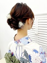 セット バイ エムビューティー(Set by M.beauty)&nbsp;浴衣着付け渋谷ヘアセットアップツインかちもりくるみちゃんヘア