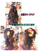 お団子ハーフアップ