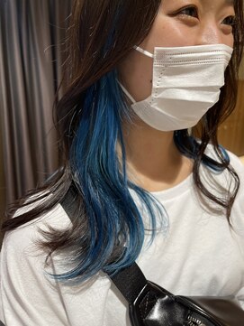 リコ ヘアアンドリラクゼーション 名駅店(LICO HAIR＆RELAXATION) スカイブルーインナーカラー　名古屋駅/名駅