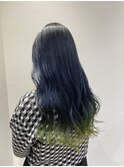 navy blue×pale green