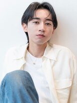 イオ 本厚木(io)&nbsp;メンズセンターパートカルマパーマアッシュブラックモテ髪