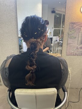 プレデフリュー 北白川本店(PUREE de FLEURS) 編みおろしヘア