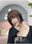 @eri_sand_ レイヤーカット/ウェットヘア/オリーブベージュ/梅田