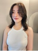 レイヤーカット透明感ベージュ
