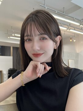 サンド ミュウ 横浜店(sand mieu) ロングボブ/ミディアム/顔周り/前髪/グレージュ/透明感カラー