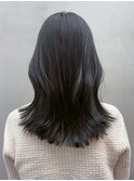 くびれヘア顔周りレイヤー美髪韓国ヘアくびれミディ_ba549811