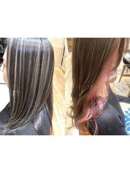 インナーカラー/イヤリングカラー/ハイトーン★秋冬はアッシュ,くすみカラーも[武蔵小杉/元住吉/学割U24]