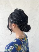 編み込みアップ