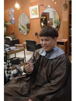 エディ(Edy)&nbsp;メンズマッシュ刈り上げブラウンカラー眉毛カット韓国ヘア岡山