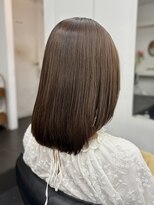 シベルバレー 横浜(sibell) ▽ミディアムレイヤーダークブラウンくびれボブレイヤーボブ