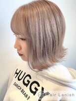 ヘアーラニッシュ 柏たなか店(hair Lanish)&nbsp;外はねボブ×ベージュピンク