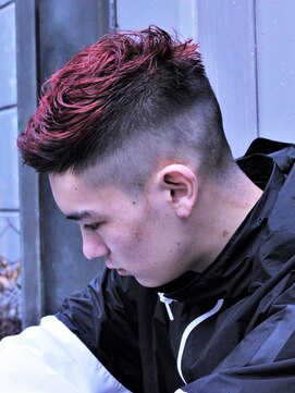 ガズル ハラジュク(GUZZLE HARAJUKU) チェリーレッドスキンフェードスタイル