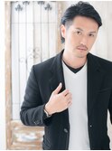 ワイルドツーブロック黒髪バーバーカットH