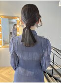 ヘアセットポニーテール結婚式ドレスヘア