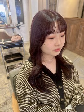 サンバイセライロ 千葉(SAN. by celilo) レイヤーカット/ロングレイヤー/ワインレッド