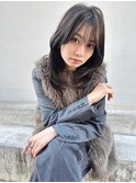 内巻き2way大人グレーベージュロングレイヤー