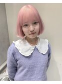 ホワイトピンク/ピンク/学割U24/ボブ/ハイトーン