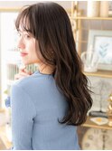ゆるふわ波巻きウェーブ黒髪小顔ウェットヘアa志木20代30代40代