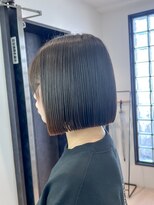 ロンドシエル 横浜(Lond ciel)&nbsp;黒髪可愛いライン感のあるパツっとボブスタイル