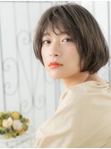 浦和/髪質改善/くすみベージュのオン眉 大人ショートボブf
