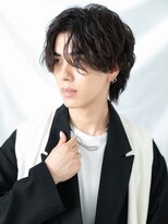 モッズヘア メン 上尾東口店(mod's hair men)&nbsp;韓国ブラック波巻きツイストスパイラルショートウルフヘアf上尾