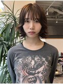 CAF FUKO レイヤーボブ/ドライパーマ/ブラウンカラー/大阪心斎橋