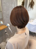 バランス 京都(BALANCE) 丸みショートボブ×艶ベージュブラウン